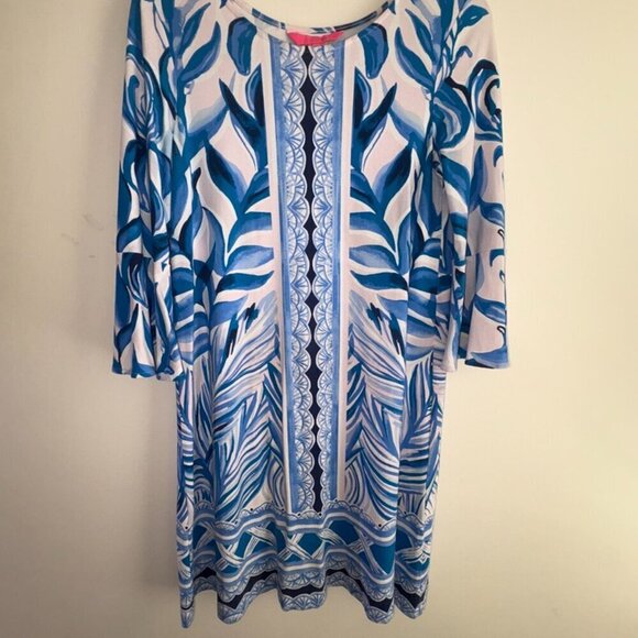Lilly Pullitzer Ophelia Shift Dress In Pink Tropics Tint Heat Wave Bell Sleeve S - Picture 1 of 12
